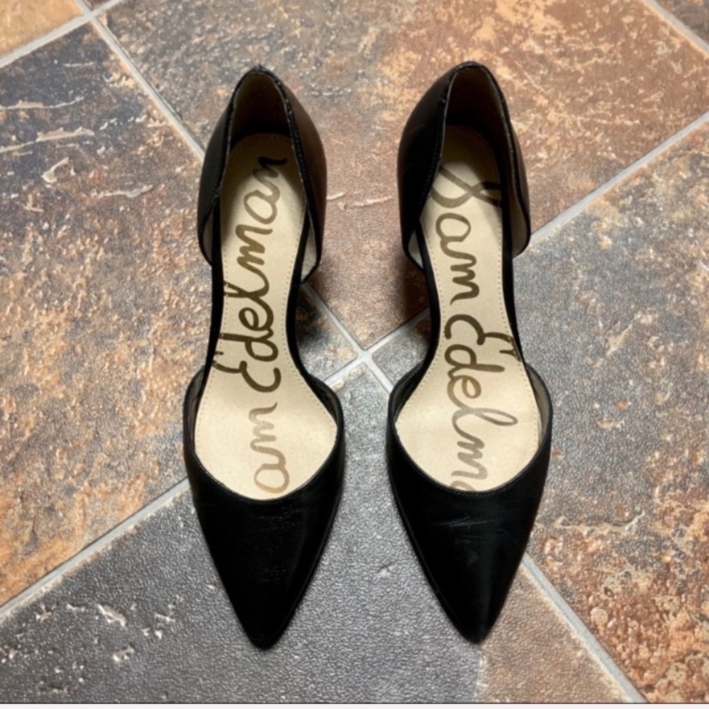 Sam Edelman | Black Delilah Leather D’orsay Heels
